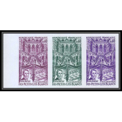 France N°1575 bal Petits Lits Blancs Bailly compositeur musique music color proof Non dentelé imperf ** MNH LOT DE 12