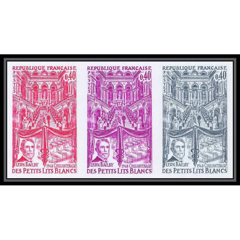 France N°1575 bal Petits Lits Blancs Bailly compositeur musique music trial color proof Non dentelé imperf ** MNH