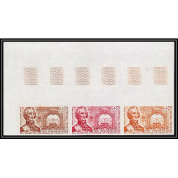 France N°1699 Académie Médecine medecin PORTAL bande de 3 Essai (trial color proof) Non dentelé imperf ** MNH