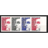 France N°1784 Grignion de Montfort (pretre - priest) bande de 4 Essai (trial color proof) Non dentelé imperf **