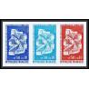 France N°1786 Journée du timbre 1974 Centre de tri Orleans trial color proof Non dentelé imperf ** MNH bande de 3