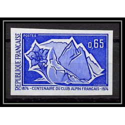 France N°1788 club alpin français GENTIANE ET GLACIER 1974 Essai trial proof Non dentelé ** imperf