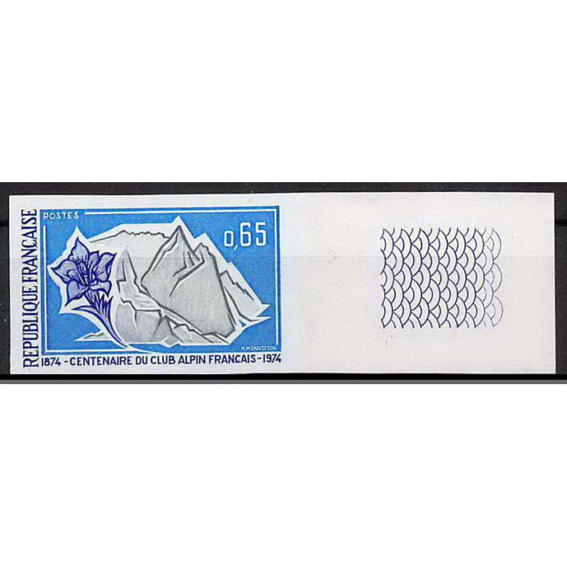 France N°1788 club alpin français GENTIANE ET GLACIER Non dentelé imperf ** MNH