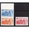 France N°1846 theatre du peuple bussang / pottecher lot de 3 Essai proof Non dentelé imperf ** MNH 