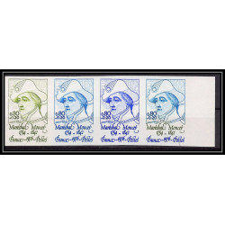 France N°1880 Maréchal Moncey Napoléon Bonaparte bande de 4 Essai (trial color proof) Non dentelé imperf ** MNH