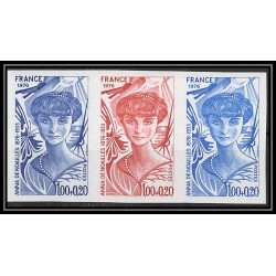 France N°1898 Anna de Noailles ecrivain poete poet bande 3 Essai (trial color proof) Non dentelé imperf ** MNH