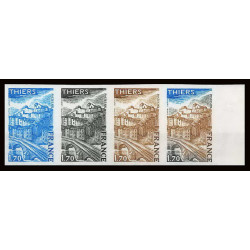 France N°1904 Thiers coutellerie couteau knife bande de 4 Essai (trial color proof) Non dentelé imperf ** MNH
