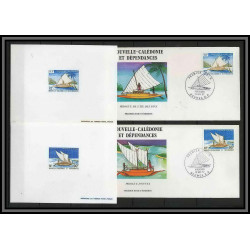 Nouvelle calédonie épreuve de luxe / deluxe proof + FDC - N° 535/536 pirogue caledonienne ILE DES PINS bateau (boat)