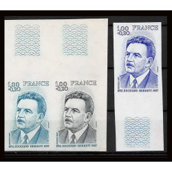 France N°1953 Edouard Herriot - Député lot de 3 couleurs Essai (trial color proof) Non dentelé imperf ** MNH