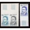 France N°1953 Edouard Herriot - Député lot de 3 couleurs Essai (trial color proof) Non dentelé imperf ** MNH