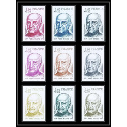 France N°1954 Abbé Breuil préhistorien français prehistoire lot de 9 essais differents proof Non dentelé imperf ** MNH