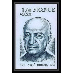France N°1954 Abbé Breuil préhistorien français prehistoire lot de 9 essais differents proof Non dentelé imperf ** MNH