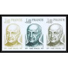 France N°1954 Abbé Breuil préhistorien français prehistoire proof Non dentelé imperf ** MNH bande de 3 trip
