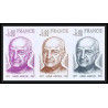 France N°1954 Abbé Breuil préhistorien français prehistoire trial color proof Non dentelé imperf ** MNH bande 3 strip