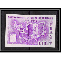 France N°1985 Rattachement de l'île de St-Barthélémie à la France 1985 Essai trial proof Non dentelé ** imperf