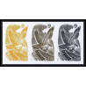 France N°2018 oiseaux (birds of prey) balbuzard rapaces osprey bande 3 trial color proof Non dentelé imperf ** MNH (4)