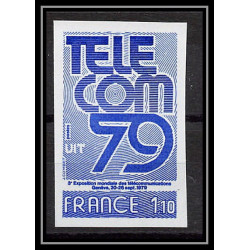 France N°2055 exposition mondiale des télécommunications TELECOM 79 Essai trial proof Non dentelé ** imperf 1979