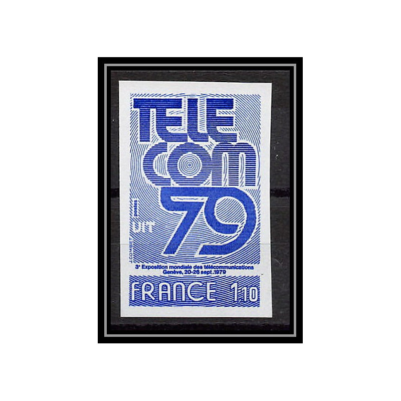 France N°2055 exposition mondiale des télécommunications TELECOM 79 Essai trial proof Non dentelé ** imperf 1979