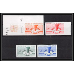 France N°2093 Sciences de la Terre energie energy 1980 lot de 4 Essai proof Non dentelé imperf ** MNH coin de feuille