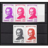 France N°2097 Robert de Lamennais (écrivain writer) 1980 lot de 5 couleur Essai (trial color proof Non dentelé imperf **