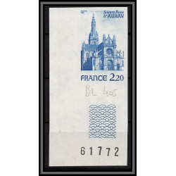 France N°2134 Basilique de Sainte Anne d'Auray (église church) Essai proof Non dentelé imperf ** MNH coin de feuille