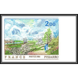 France N°2136 La sente du chou de Pissarro Tableau (Painting) Non dentelé ** MNH (Imperf) cote 85 bord de feuiile