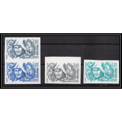 France N°2150 Sœur Javouhey ordre Saint-Joseph de Cluny lot de 4 couleurs différentes proof Non dentelé imperf ** MNH
