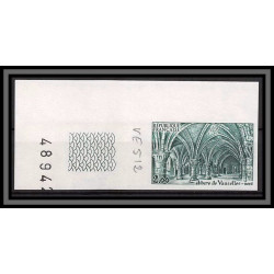 France N°2160 Abbaye de Vaucelle église church nord Essai (trial color proof) Non dentelé imperf ** coin de feuille