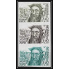 France N°2225 Guillaume Postel ecrivain writer 1982 bande de 3 Essai (trial color proof) Non dentelé imperf **