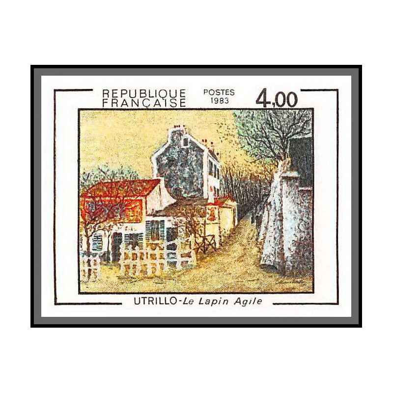 France N°2297 Le lapin agile d'Utrillo Tableau (Painting) Non dentelé ** MNH (Imperf) 