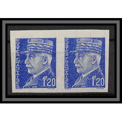 France N°515 marechal petain Non dentelé ** MNH (Imperf) essai de couleur trial color proof paire