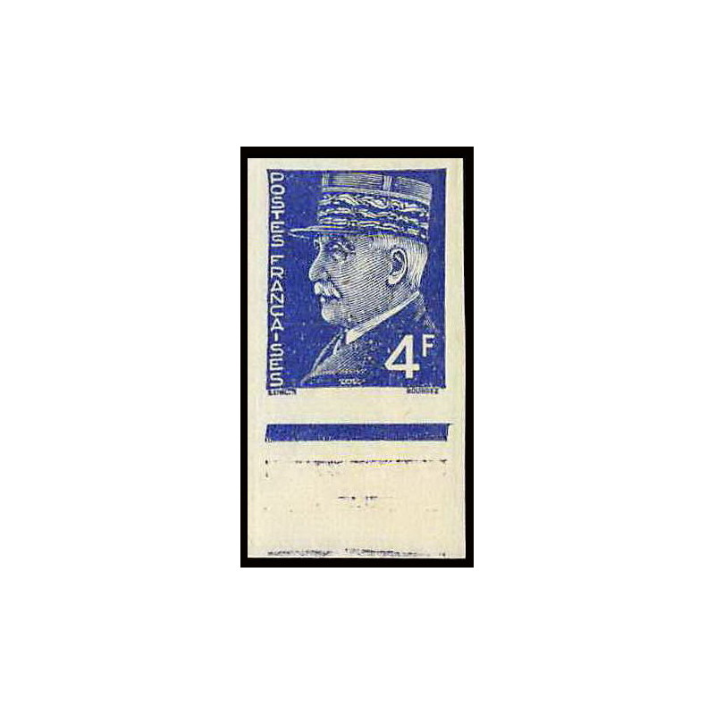 France N°521a (521 a) marechal petain Non dentelé ** MNH (Imperf) 