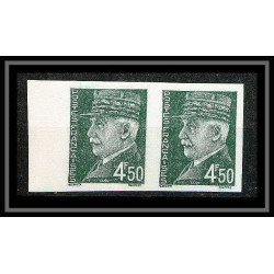 France N°521b pétain paire Non dentelé ** MNH (Imperf)