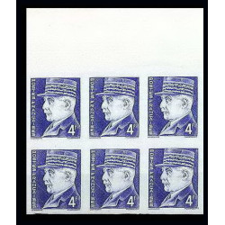 France N°522 pétain bloc de 6 Non dentelé ** MNH (Imperf)