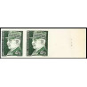 France N°523 pétain paire Non dentelé ** MNH (Imperf)
