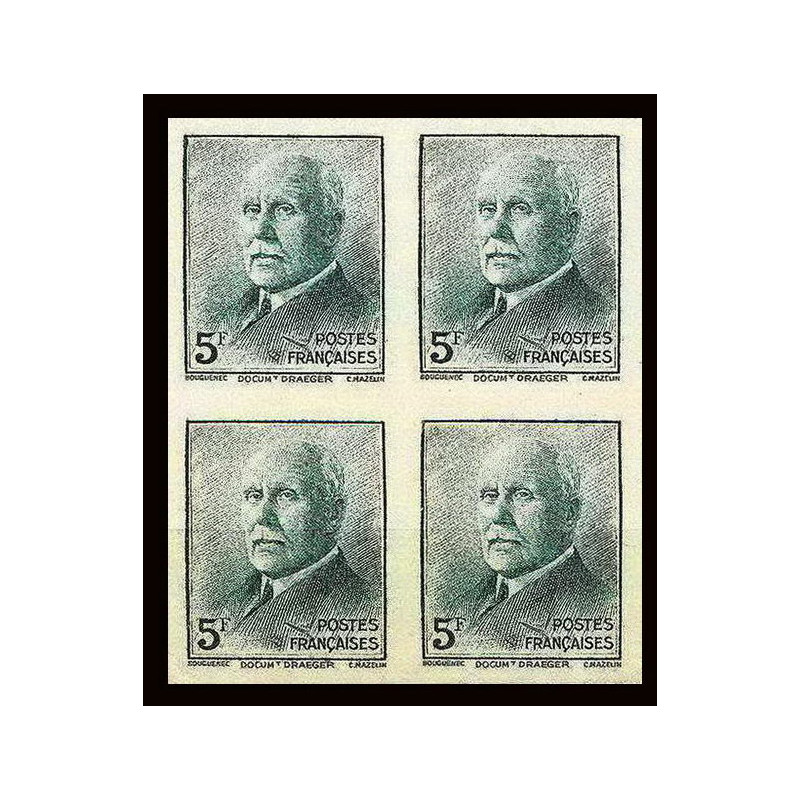 France N°524 pétain paire Non dentelé ** MNH (Imperf)