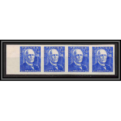 France N°599 physicien (physic) Edouard Branly Non dentelé ** MNH (Imperf) bande de 4 cote maury 140 euros