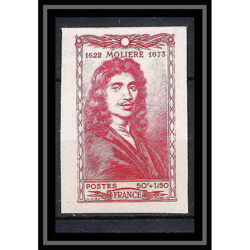 France N°612 Moliere acteur actor theatre 1944 Non dentelé ** MNH (Imperf)