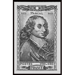 France N°614 Blaise Pascal mathématicien mathematics ecrivain writer 1944 Non dentelé ** MNH (Imperf)