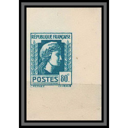 France N°636 Marianne Série d'Alger Non dentelé (Imperf) coin de feuille essai trial color proof