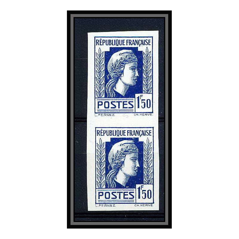 France N°639 Marianne Série d'Alger Non dentelé ** MNH (Imperf)