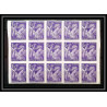 France N°651 Type Iris bloc de 15 Non dentelé ** MNH (Imperf)