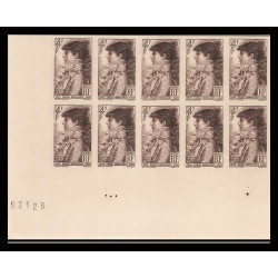 France N°738 sarah Bernhardt bloc 10 Non dentelé ** MNH (Imperf) cote maury 1000.00 euros