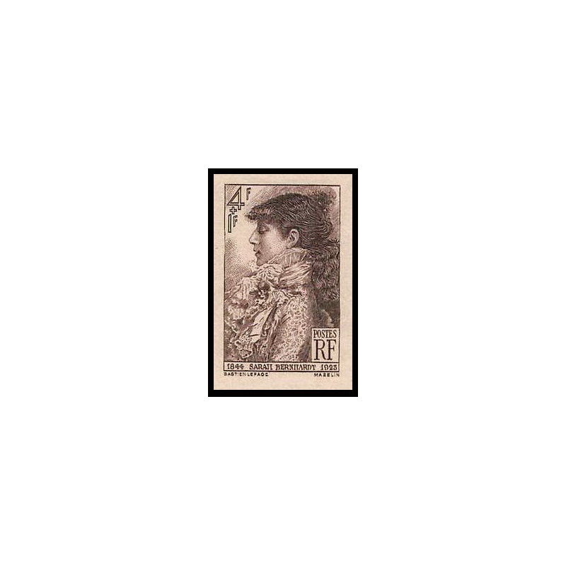 France N°738 sarah Bernhardt Non dentelé ** MNH (Imperf) cote maury 100 euros