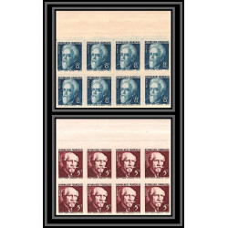 France N°820/821 paul Langevin Jean Perrin physique chimie physic Non dentelé ** MNH Imperf bloc 8 cote dallay 440 EUROS