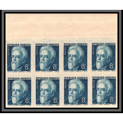 France N°820/821 paul Langevin Jean Perrin physique chimie physic Non dentelé ** MNH Imperf bloc 8 cote dallay 440 EUROS