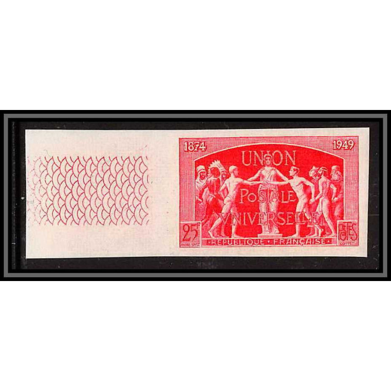 France N°852 upu 1949 cote 200 Essai proof Non dentelé imperf ** mnh rouge cote maury 260 euros
