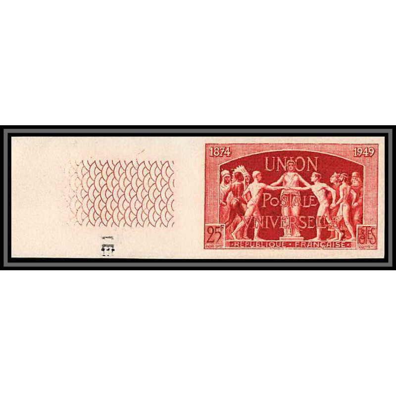 France N°852 upu 1949 cote 200 Essai proof Non dentelé imperf ** mnh rouge foncé cote maury 260 euros