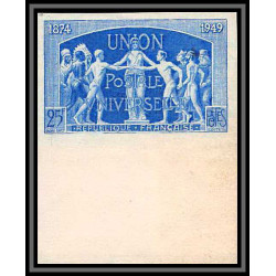 France N°852 upu 1949 cote 200 Essai proof Non dentelé imperf bleu vif cote maury 260 euros
