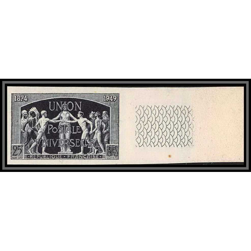 France N°852 upu 1949 cote 200 Essai proof Non dentelé imperf gris bleu cote maury 260 euros